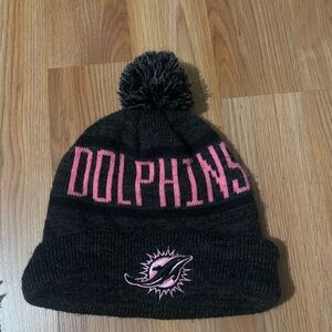 NFL Dolphins Black and Pink Beanie